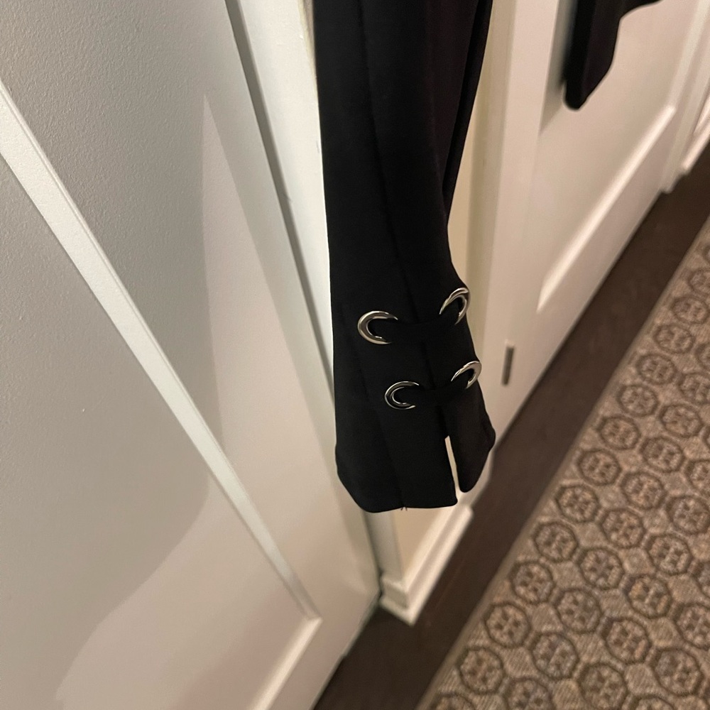 Sympli Black Straight Leg Pants with Silver Accents